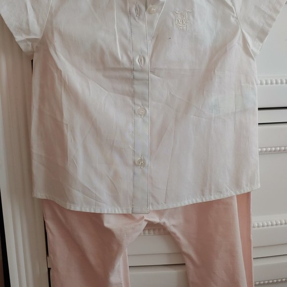 New Burberry Shirt and Pant Set. 18 months